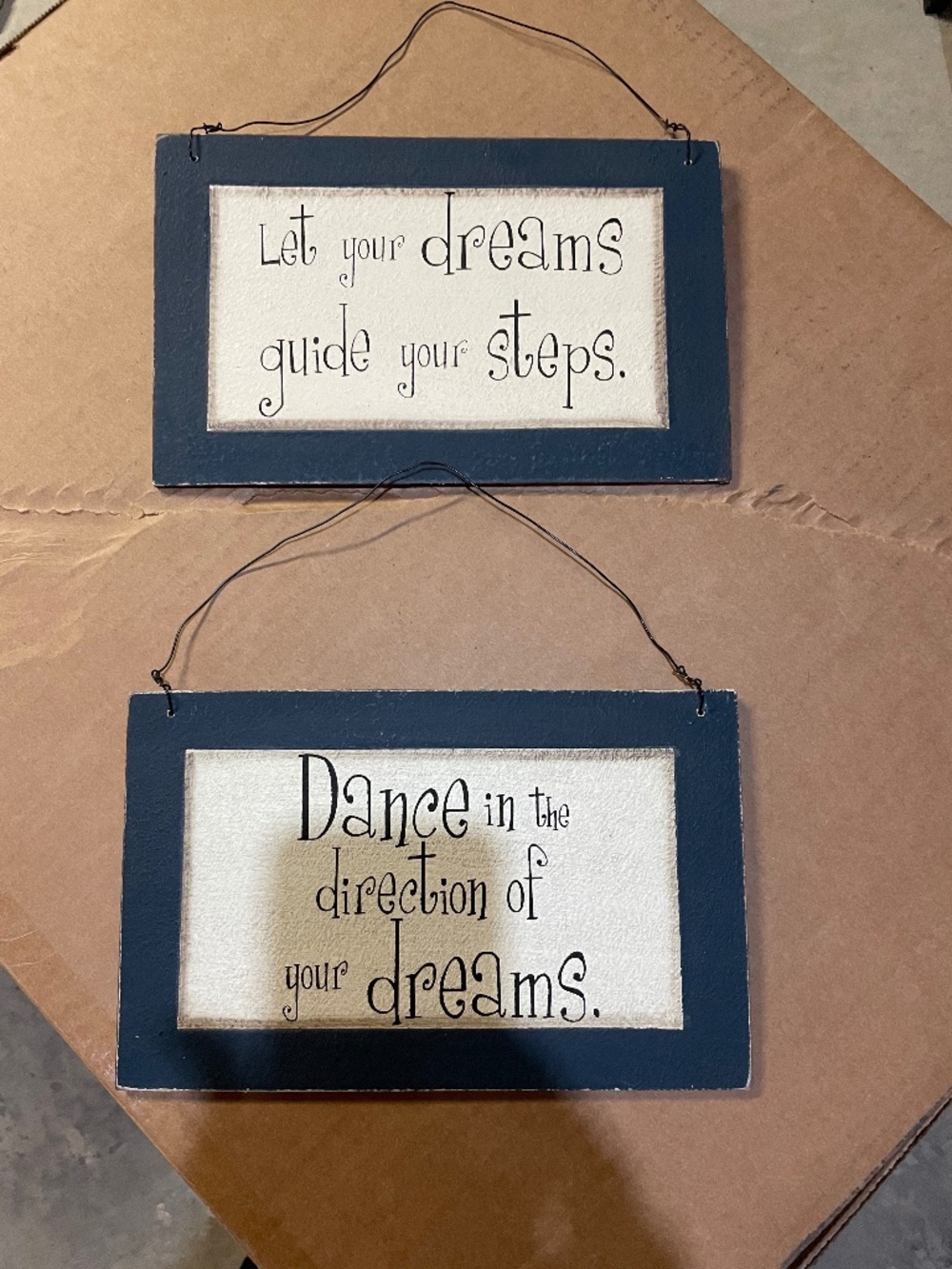 SET OF 2 INSPIRATIONAL WOOD SIGNS - NEW Without Tags